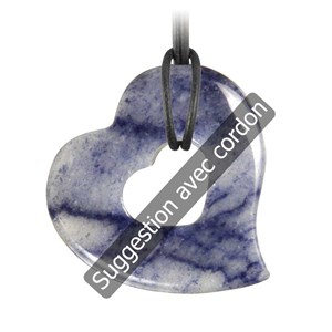 Pendentif donut coeur en quartz bleu