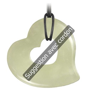 Pendentif donut coeur en jade de chine
