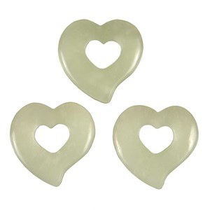 Pendentif donut coeur en jade de chine