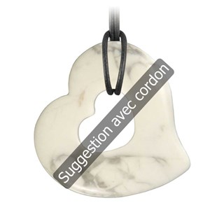 Pendentif donut coeur en howlite