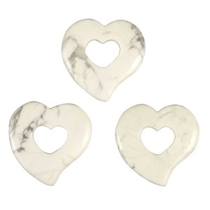 Pendentif donut coeur en howlite