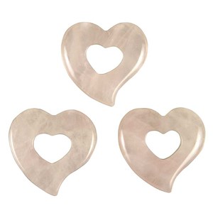 Pendentif donut coeur en quartz rose