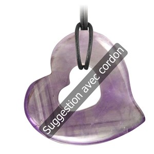 Pendentif donut coeur en améthyste