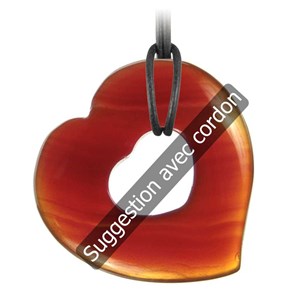 Pendentif donut coeur en cornaline