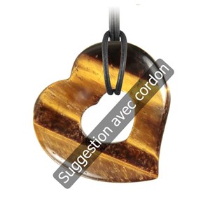 Pendentif donut coeur en oeil de tigre