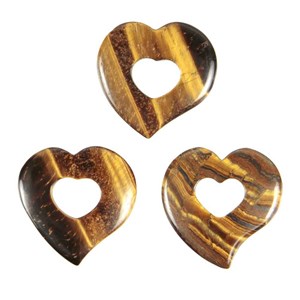 Pendentif donut coeur en oeil de tigre