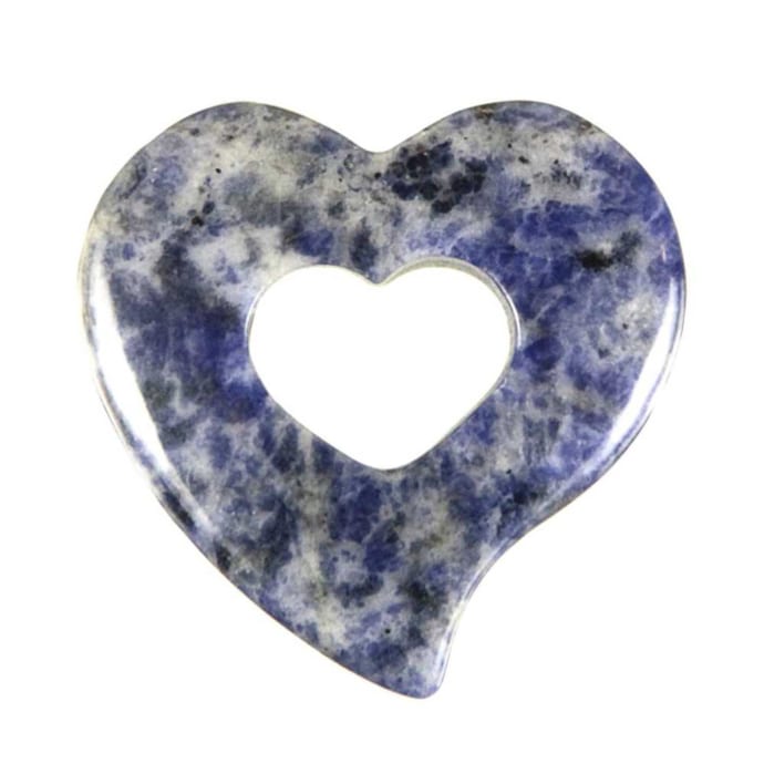Pendentif Donut Cœur En Quartz Bleu – Pierre Naturelle – Marque Naturosphère – Neuf Avec étiquettes