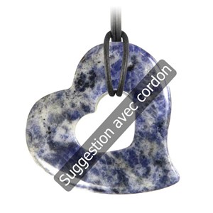 Pendentif donut coeur en sodalite