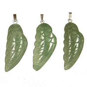Pendentif aile d'ange aventurine verte
