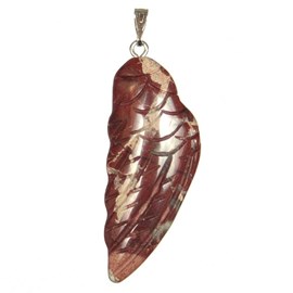 Pendentif aile d'ange en jaspe breschia