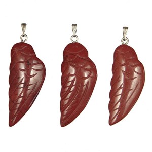 Pendentif aile d'ange en jaspe rouge