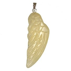 Pendentif aile d'ange en calcite jaune