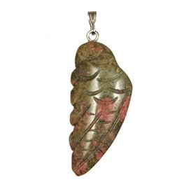 Pendentif aile d'ange en unakite