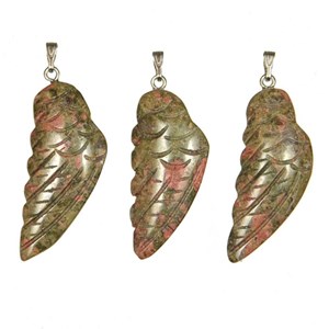 Pendentif aile d'ange en unakite