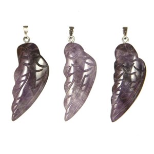 Pendentif aile d'ange en améthyste