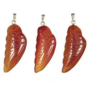 Pendentif aile d'ange en cornaline