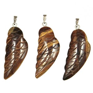 Pendentif aile d'ange en oeil de tigre
