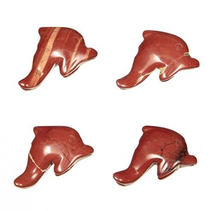 Pendentif dauphin jaspe rouge