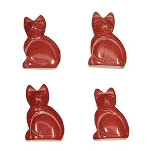 Pendentif chat jaspe rouge
