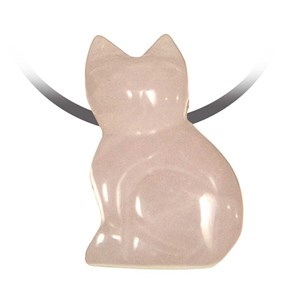 Pendentif chat quartz rose
