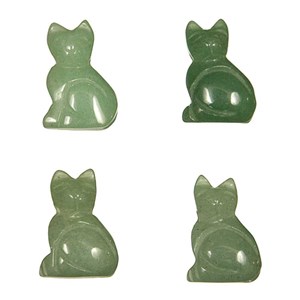 Pendentif chat aventurine verte