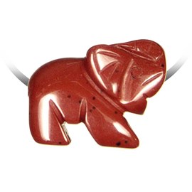 Pendentif élephant jaspe rouge