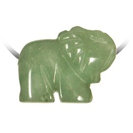 Pendentif élephant aventurine verte