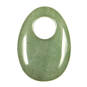 Pendentif donut oval en aventurine verte
