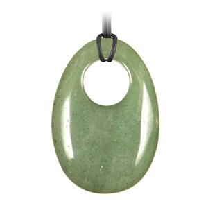 Pendentif donut oval en aventurine verte