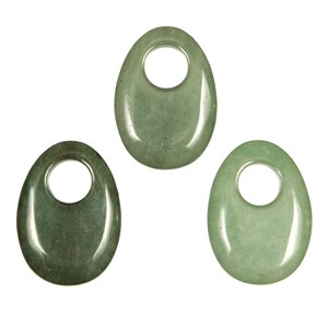Pendentif donut oval en aventurine verte