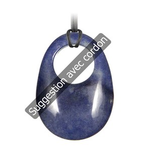Pendentif donut oval en quartz bleu