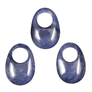 Pendentif donut oval en quartz bleu