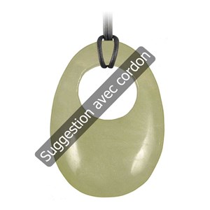 Pendentif donut oval en jade de chine