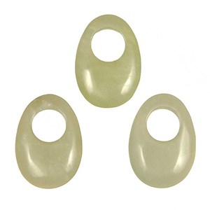 Pendentif donut oval en jade de chine