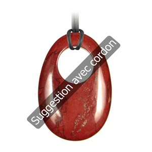 Pendentif donut oval en jaspe rouge