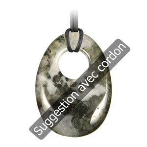 Pendentif donut oval en agate mousse