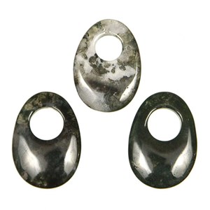 Pendentif donut oval en agate mousse