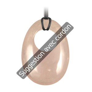 Pendentif donut oval en quartz rose