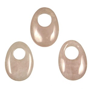 Pendentif donut oval en quartz rose