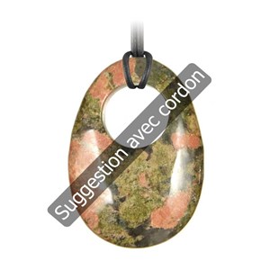 Pendentif donut oval en unakite
