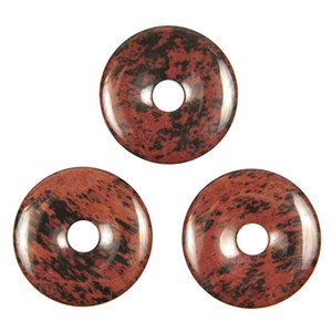 Donut obsidienne acajou 4 cm