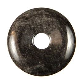 Donut obsidienne argentée 3 cm