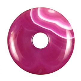 Donut agate colorée rose 4 cm