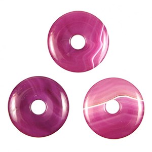 Donut agate colorée rose 4 cm