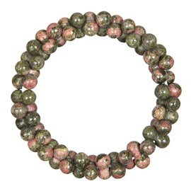 Bracelet petites perles en unakite