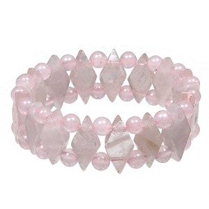 Bracelet losanges en quartz rose