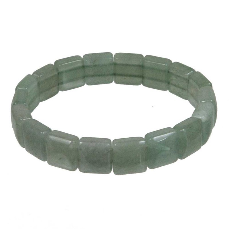 Bracelet perles carrées aventurine verte