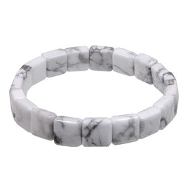 Bracelet perles carrées en howlite