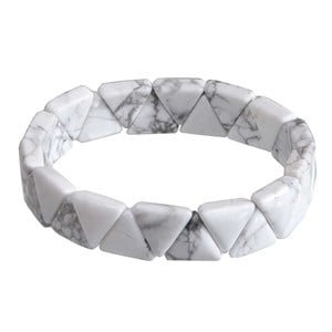 Bracelet perles triangulaires en howlite