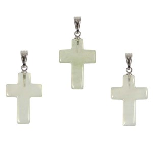 Pendentif croix jade vert chine